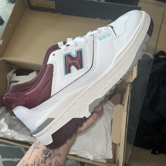 Size New Balance 550 Burgundy Cyan